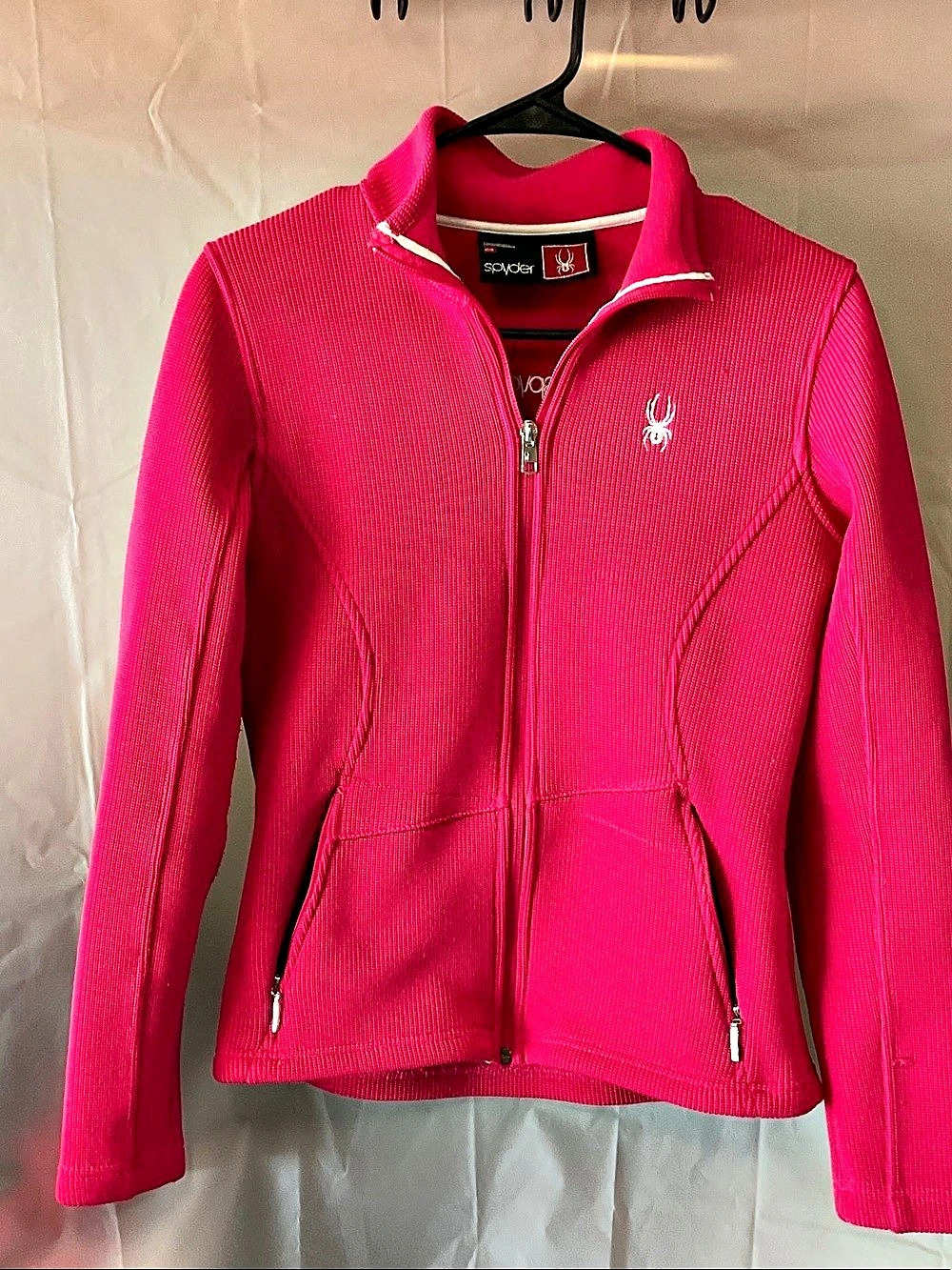 Spyder Women's Full-Zip Athletic Jacket in Pink Size Medium